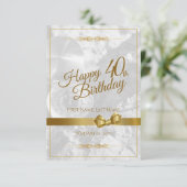 Gelukkige 40e verjaardag met gouden boog (Staand voorkant)