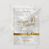 Gelukkige 40e verjaardag met gouden boog (Voorkant / Achterkant)