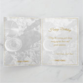 Gelukkige 40e verjaardag met gouden boog kaart (Binnen)