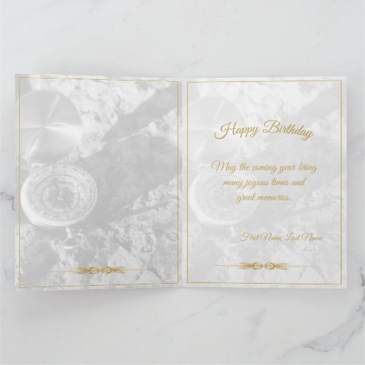 Gelukkige 40e verjaardag met gouden boog kaart (Binnen)