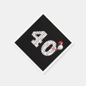 Gelukkige 40e verjaardag op zwart servet (Hoek)