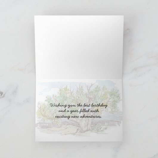 Gelukkige 40e Verjaardag Pinion Pine Tree Mountain Kaart (Binnen)
