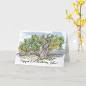 Gelukkige 40e Verjaardag Pinion Pine Tree Mountain Kaart (Gele Bloem)