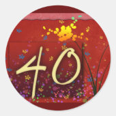 Gelukkige 40e verjaardag! ronde sticker (Voorkant)