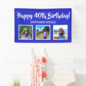 Gelukkige 40e verjaardag Royal Blue Gepersonalisee Spandoek (Insitu)