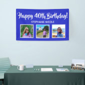 Gelukkige 40e verjaardag Royal Blue Gepersonalisee Spandoek (Beurs)