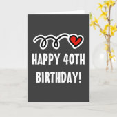 Gelukkige 40e verjaardag - Schattige Wenskaart Kaart (Gele Bloem)