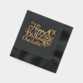 Gelukkige 40e verjaardag Veertigste Gepersonalisee Folie Servetten (Links)