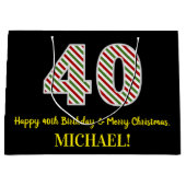 Gelukkige 40e Verjaardag & Vrolijke Kerstmis, Doua Groot Cadeauzakje (Voorkant)