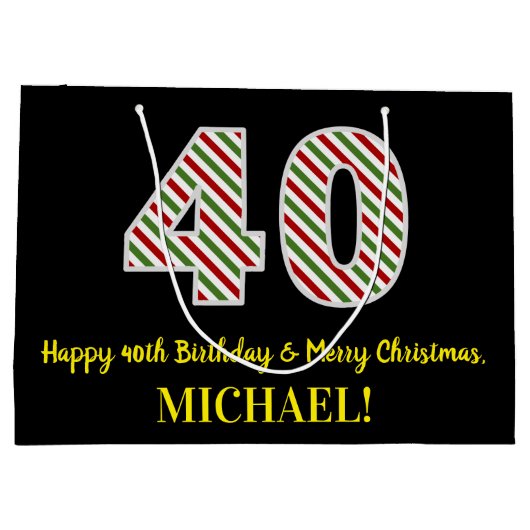 Gelukkige 40e Verjaardag & Vrolijke Kerstmis, Doua Groot Cadeauzakje (Achterkant)