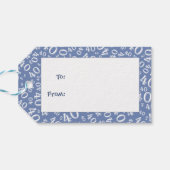 Gelukkige 40ste Verjaardag Blauw/Wit Nummerpatroon Cadeaulabel (Achterkant Horizontaal)