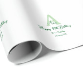 Gelukkige 40ste verjaardag groen toevoegen naam mo cadeaupapier (Rol Hoek)