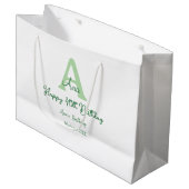 Gelukkige 40ste verjaardag groen toevoegen naam mo groot cadeauzakje (Voorkant Gekanteld)