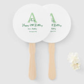 Gelukkige 40ste verjaardag groen toevoegen naam mo handwaaier (Voorkant en achterkant)