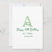 Gelukkige 40ste verjaardag groen toevoegen naam mo kaart (Voorkant)