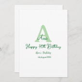 Gelukkige 40ste verjaardag groen toevoegen naam mo kaart (Voorkant / Achterkant)