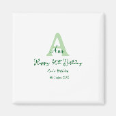 Gelukkige 40ste verjaardag groen toevoegen naam mo magneet (Voorkant)