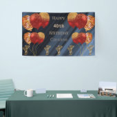 Gelukkige 40ste Verjaardag met Glitter Gouden Rode Spandoek (Beurs)
