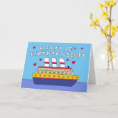 Gelukkige 40ste verjaardag Scott Cruise Ship Kaart (Gele Bloem)