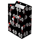 Gelukkige 40ste Verjaardagsballonnen Medium Gift B Medium Cadeauzakje (Achterkant Gekanteld)