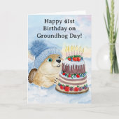 Gelukkige 41e Groundhog Day-verjaardag Kaart (Voorkant)