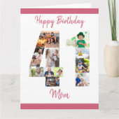 Gelukkige 41e verjaardag mama nummer 41 fotocollag kaart (Voorkant)