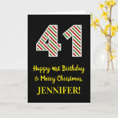 Gelukkige 41ste verjaardag & Kerst van de Zeheid,  Kaart (Gele Bloem)