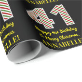 Gelukkige 41ste Verjaardag & Vrolijk Kerstmis, Dou Cadeaupapier (Rol Hoek)
