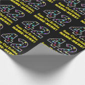 Gelukkige 42e Verjaardag, Leuk Kleurrijk Sterren P Cadeaupapier (Hoek)