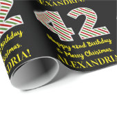 Gelukkige 42e Verjaardag & Vrolijke Kerstmis, Doua Cadeaupapier (Rol Hoek)