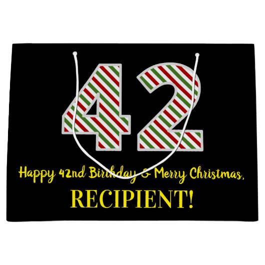 Gelukkige 42e Verjaardag & Vrolijke Kerstmis, Doua Groot Cadeauzakje (Voorkant)
