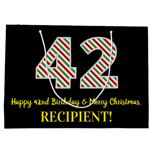 Gelukkige 42e Verjaardag & Vrolijke Kerstmis, Doua Groot Cadeauzakje (Achterkant)