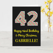 Gelukkige 42e Verjaardag & Vrolijke Kerstmis, Doua Kaart (Gele Bloem)