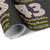 Gelukkige 43e Verjaardag & Vrolijke Kerstmis, Doua Cadeaupapier (Rol Hoek)