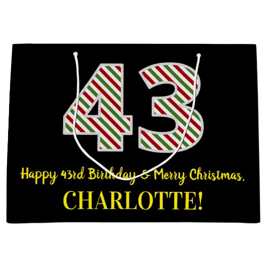 Gelukkige 43e Verjaardag & Vrolijke Kerstmis, Doua Groot Cadeauzakje (Voorkant)