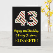 Gelukkige 43e Verjaardag & Vrolijke Kerstmis, Doua Kaart (Gele Bloem)