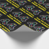 Gelukkige 44e verjaardag, Leuk Kleurrijk Sterren P Cadeaupapier (Hoek)