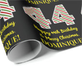 Gelukkige 44e Verjaardag & Vrolijke Kerstmis, Doua Cadeaupapier (Rol Hoek)