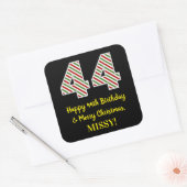 Gelukkige 44e Verjaardag & Vrolijke Kerstmis, Doua Vierkante Sticker (Envelop)