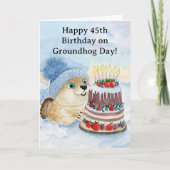 Gelukkige 45e Groundhog Day-verjaardag Kaart (Voorkant)