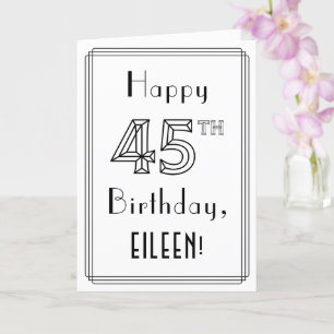 Gelukkige 45e verjaardag, Art Deco stijl met eigen Kaart