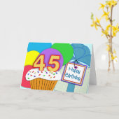 Gelukkige 45e verjaardag Kaart (Gele Bloem)