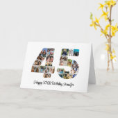 Gelukkige 45e Verjaardag Nummer 45 Aangepaste Foto Kaart (Gele Bloem)