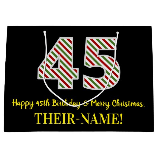 Gelukkige 45e Verjaardag & Vrolijke Kerstmis, Doua Groot Cadeauzakje (Voorkant)
