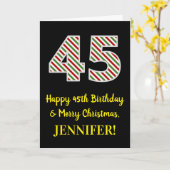 Gelukkige 45e Verjaardag & Vrolijke Kerstmis, Doua Kaart (Gele Bloem)