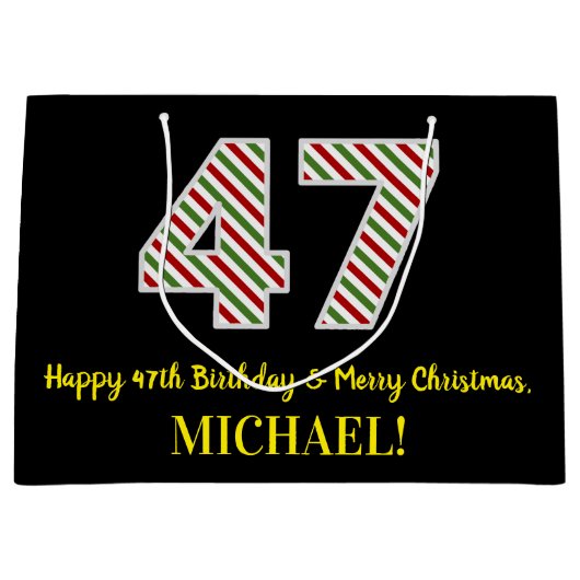 Gelukkige 47e Verjaardag & Vrolijke Kerstmis, Doua Groot Cadeauzakje (Voorkant)