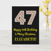 Gelukkige 47e Verjaardag & Vrolijke Kerstmis, Doua Kaart (Gele Bloem)