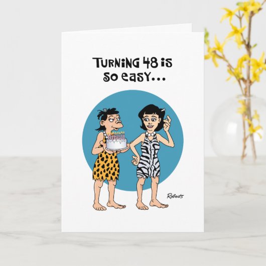 Gelukkige 48e verjaardag Kaart (Gele Bloem)