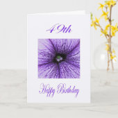 Gelukkige 49e Verjaardag paarse Blossom Kaart (Gele Bloem)