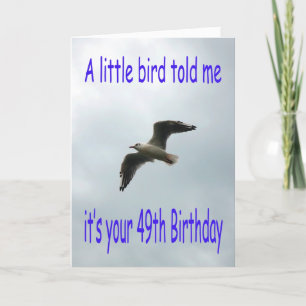 Gelukkige 49e verjaardag Vliegende meeuw vogel Kaart